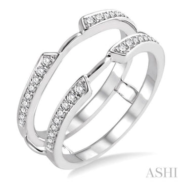 1/4 Ctw Round Cut Diamond Insert Ring in 14K White Gold